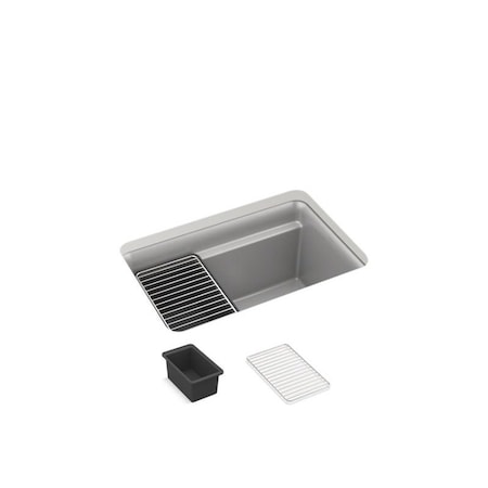 Kohler 18.3125 in W x 27.5 in L x 12.625 in H, Neoroc Composite 27787-CM4